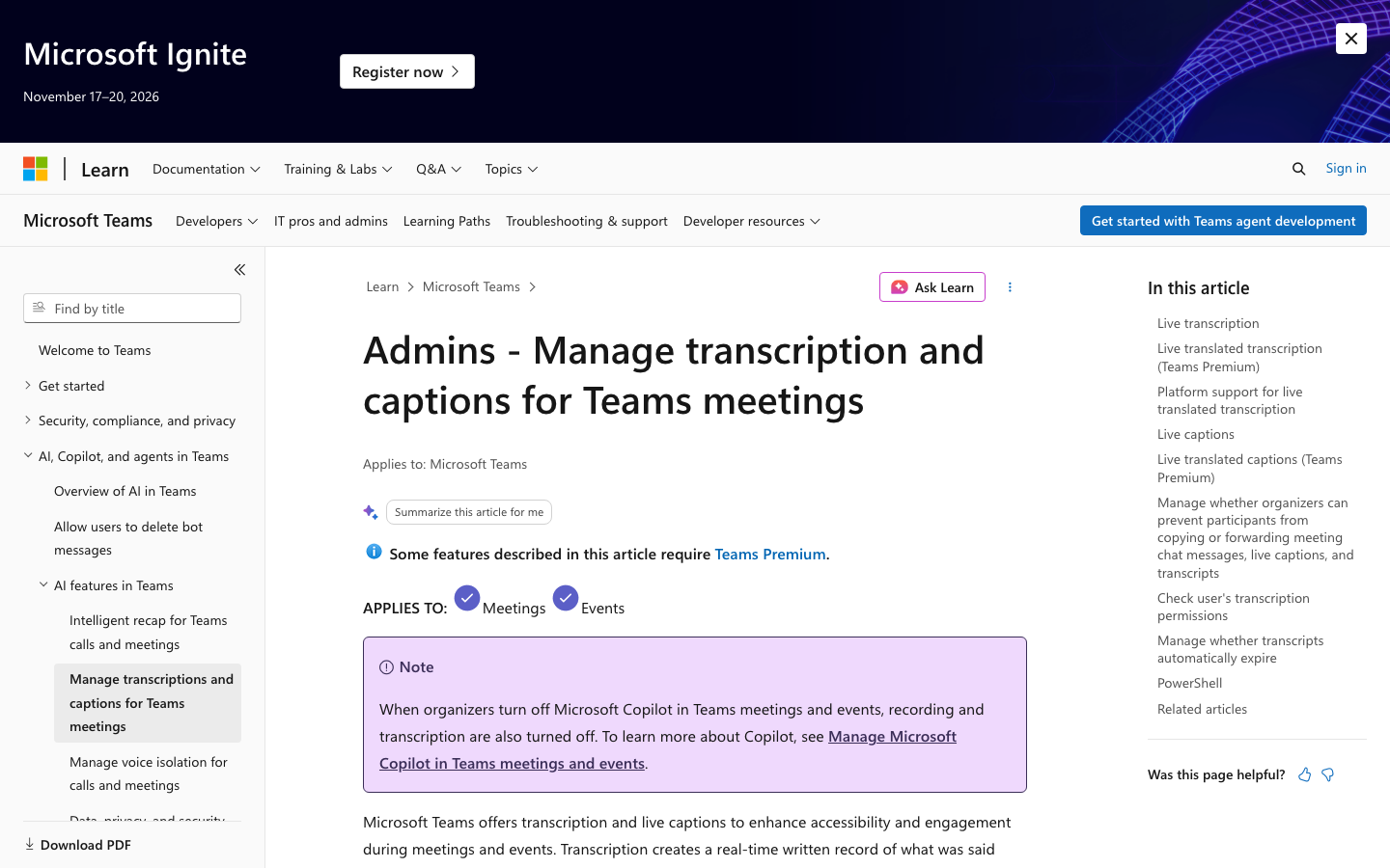 Using AI to Generate Meeting Minutes in Microsoft Teams